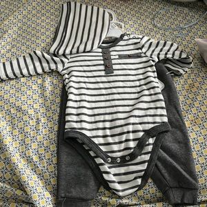 Gray and white matching set